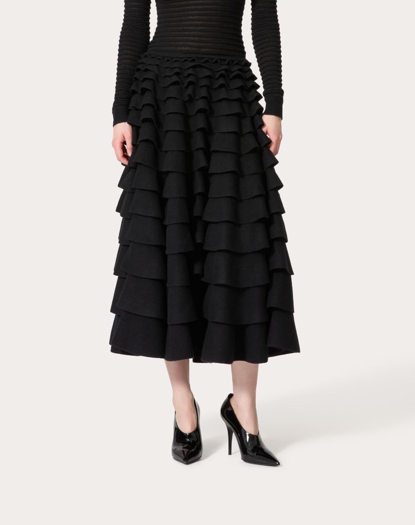 Valentino Handbags Gonna Midi In Maglia per Donna in Nero | Valentino IT Grande vendita