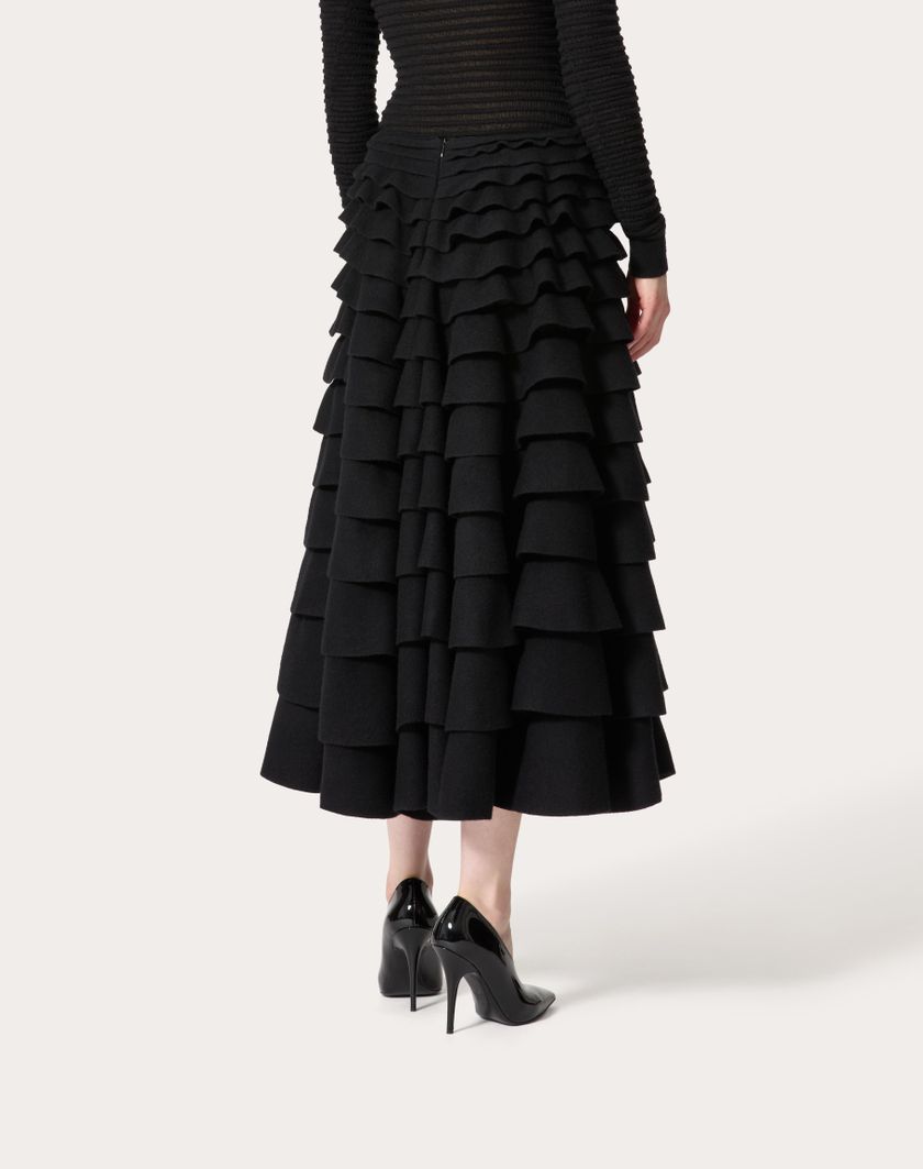 Valentino Handbags Gonna Midi In Maglia per Donna in Nero | Valentino IT Grande vendita