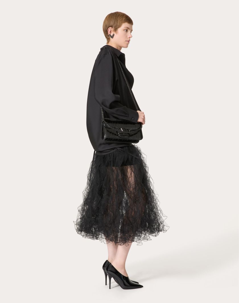Valentino Handbags Gonna In Tulle Illusione per Donna in Nero | Valentino IT Flash Sale