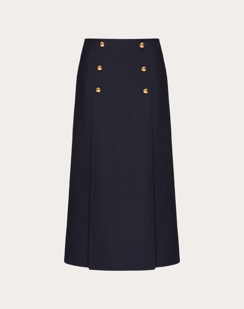 Valentino Handbags Gonna Midi In Crepe Couture per Donna in Navy | Valentino IT Vendite stagionali