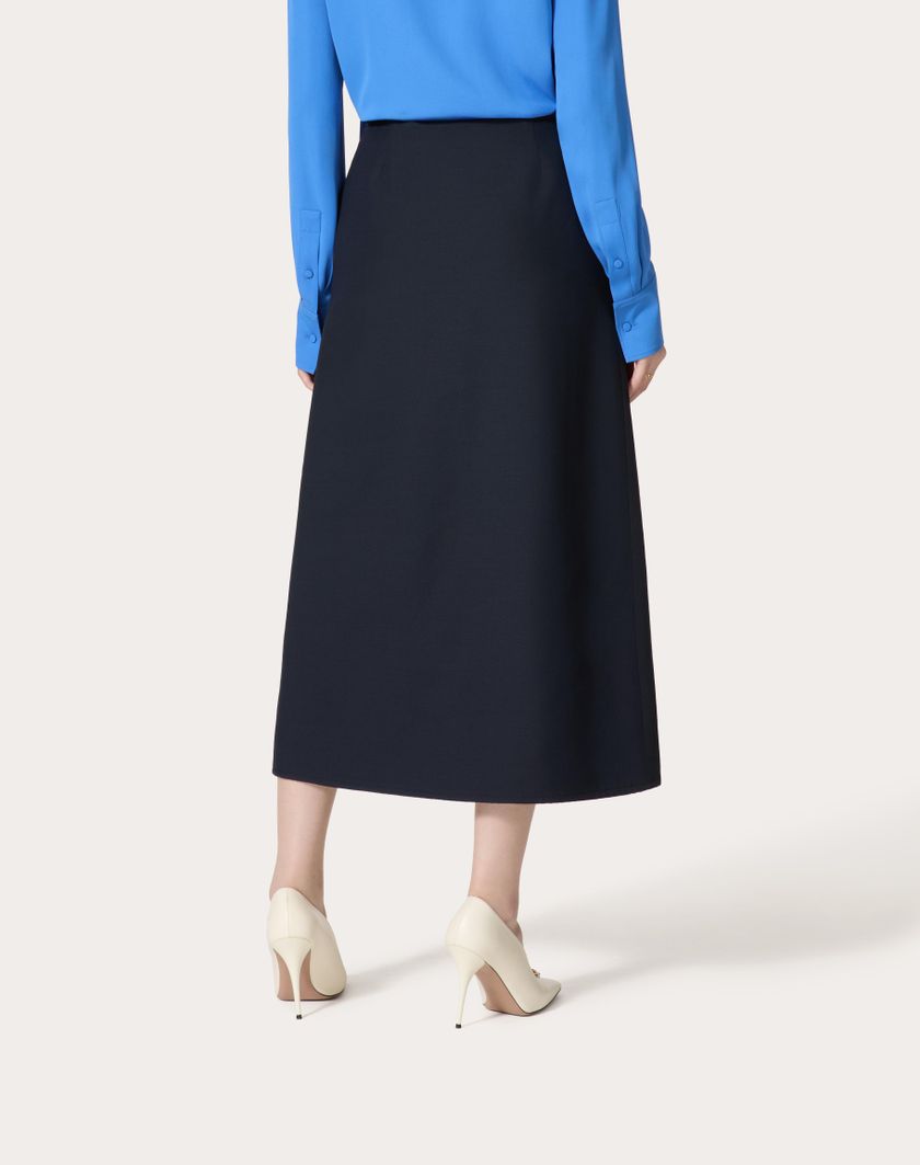 Valentino Handbags Gonna Midi In Crepe Couture per Donna in Navy | Valentino IT Vendite stagionali