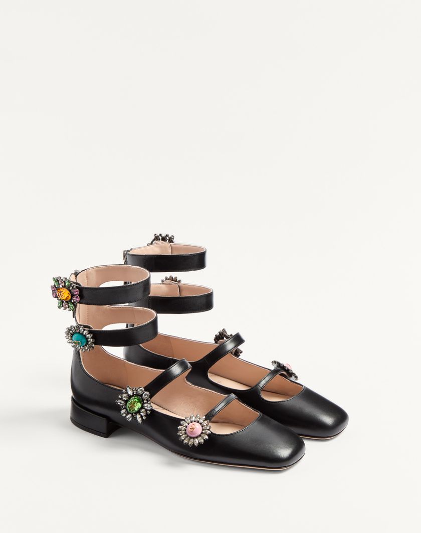 Valentino Handbags Ballerina Con Cinturini Preshoes In Capretto Con Bottoni Gioiello 20mm per Donna in Multicolor | Valentino IT Grandi sconti