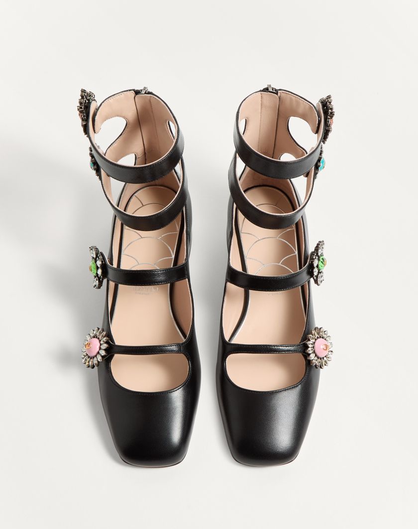 Valentino Handbags Ballerina Con Cinturini Preshoes In Capretto Con Bottoni Gioiello 20mm per Donna in Multicolor | Valentino IT Grandi sconti