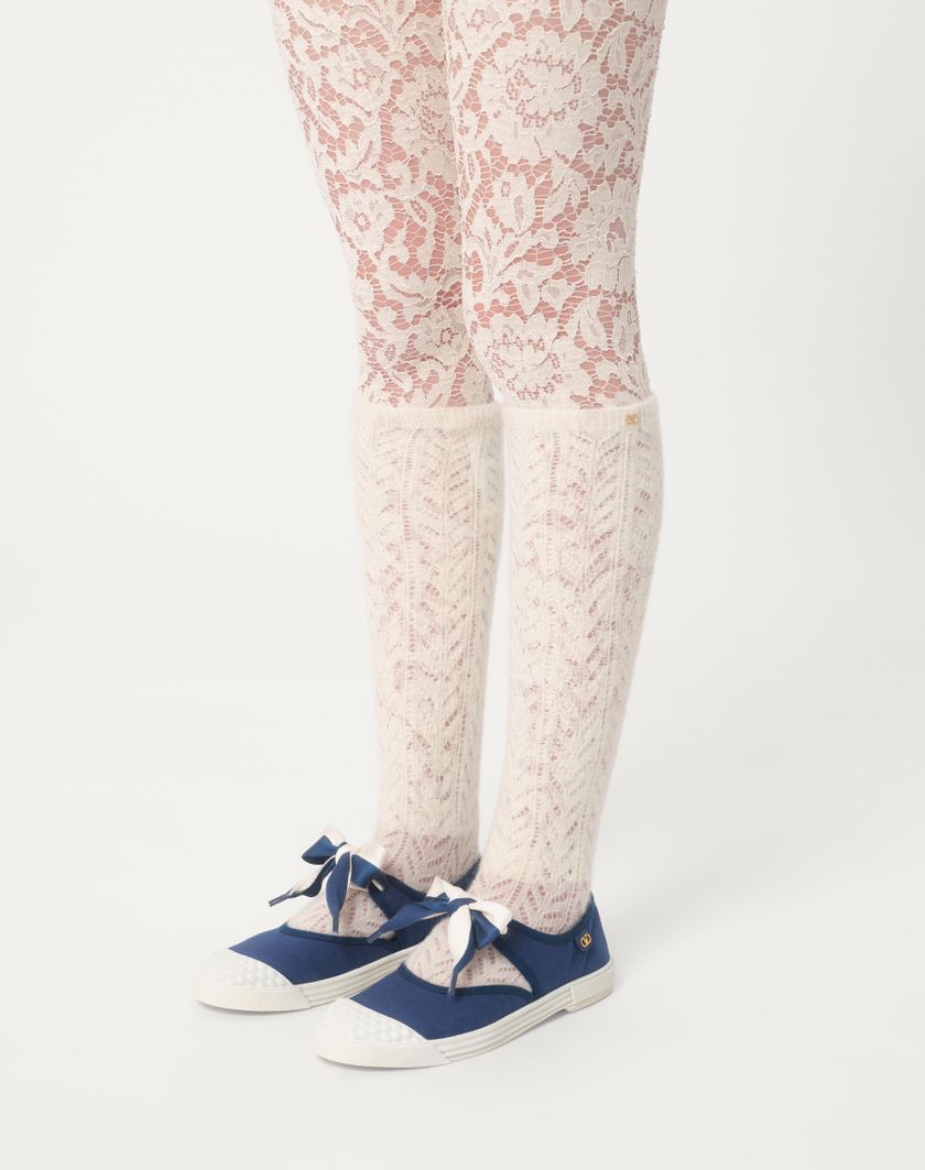 Valentino Handbags Sneaker Ballerina Bay By Bay In Canvas per Donna in Blu/avorio | Valentino IT Offerte giornaliere