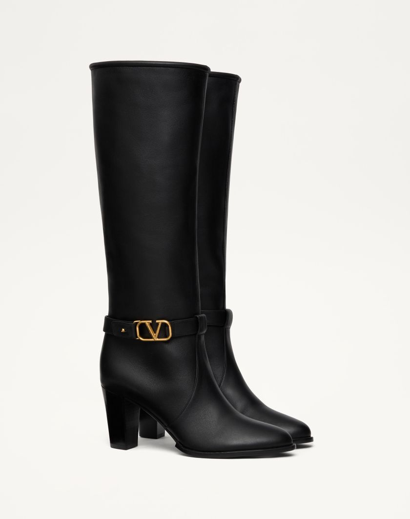 Valentino Handbags Stivale Vlogo Signature In Vitello 75mm per Donna in Nero | Valentino IT Rilascio limitato