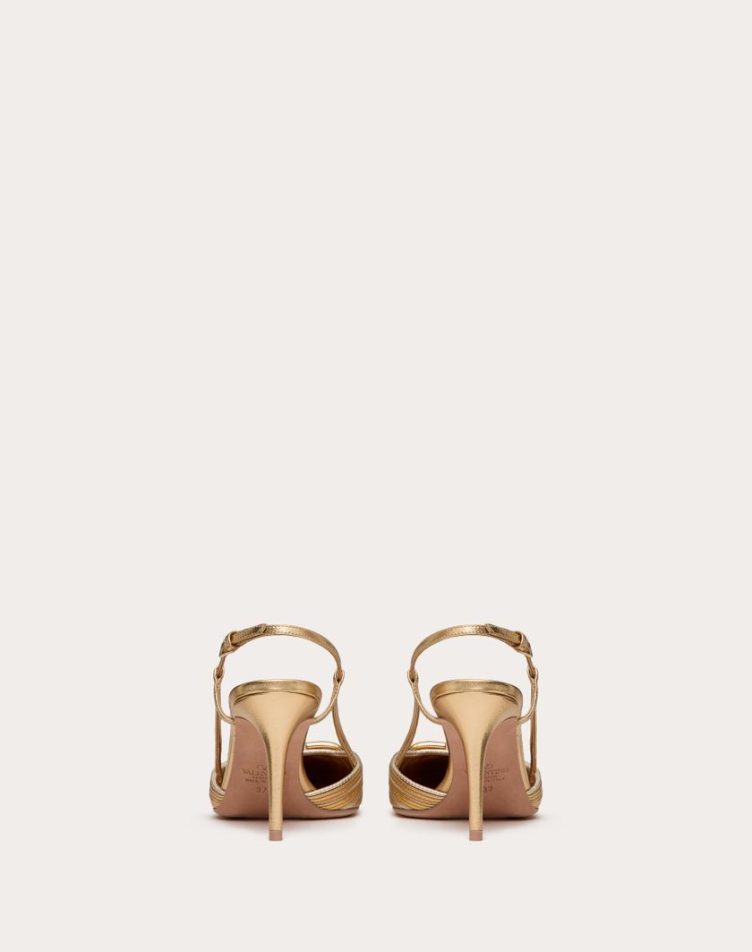 Valentino Handbags Décolleté Slingback Vlogo Signature Metalizzato Con Ricamo Cornely 80mm per Donna in Oro | Valentino IT ACQUISTA ORA