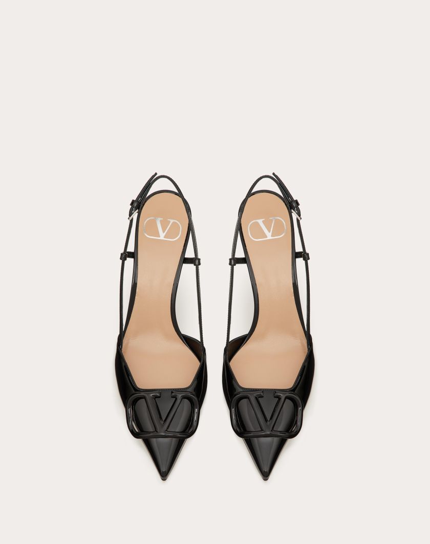 Valentino Handbags Décolleté Slingback Vlogo Signature In Vernice 80mm per Donna in Nero | Valentino IT Promozione temporanea