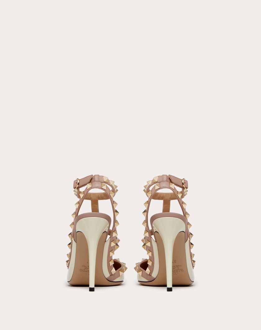 Valentino Handbags Décolleté Rockstud In Vernice Con Cinturini 100mm per Donna in Poudre | Valentino IT Fino al 65% di sconto