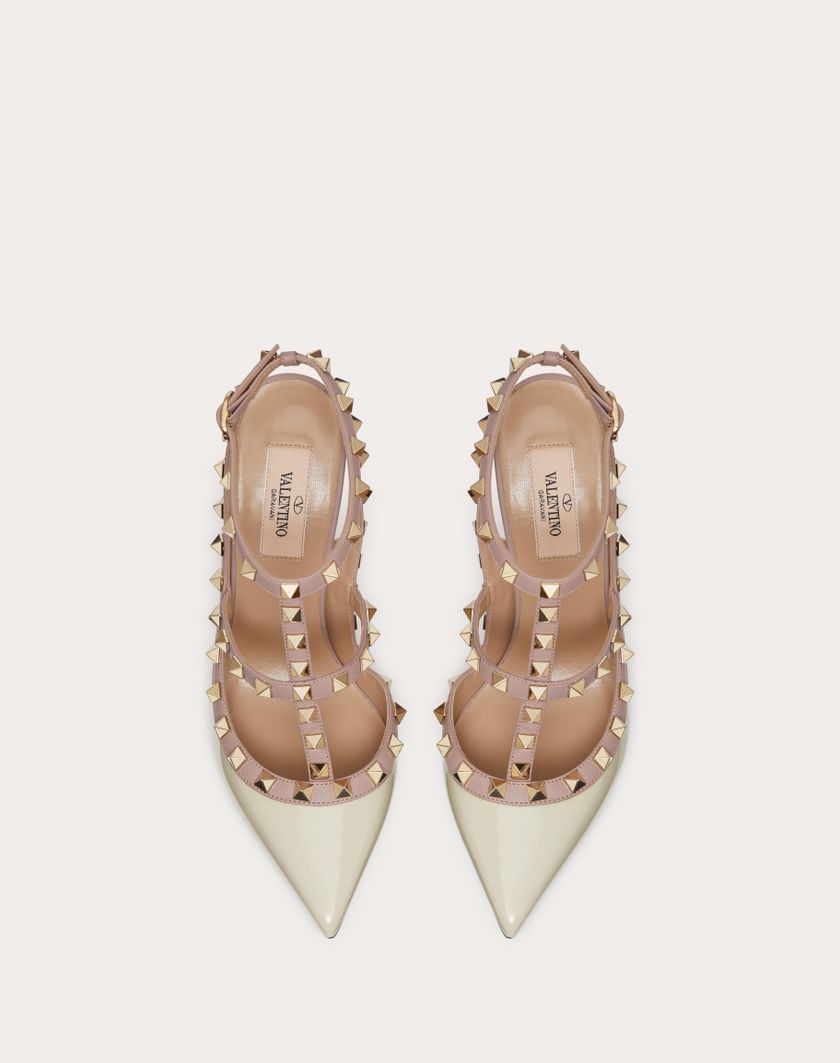 Valentino Handbags Décolleté Rockstud In Vernice Con Cinturini 100mm per Donna in Poudre | Valentino IT Fino al 65% di sconto