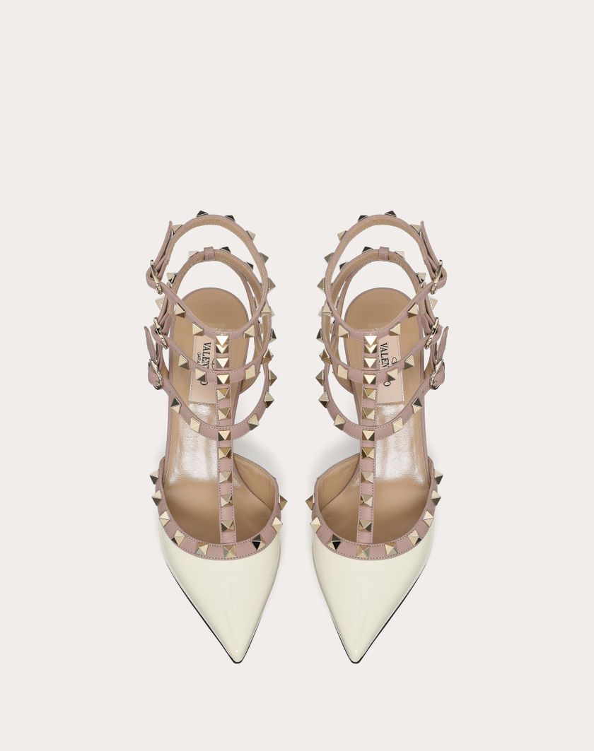 Valentino Handbags Décolleté Rockstud Con Cinturini 65mm per Donna in Avorio/poudre | Valentino IT Only for today