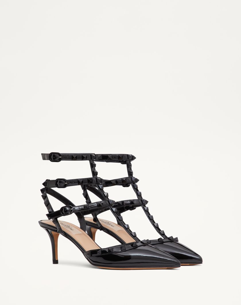 Valentino Handbags Décolleté Rockstud In Vernice Con Cinturini E Borchie In Tono 65mm per Donna in Nero | Valentino IT Fino al 55% di sconto
