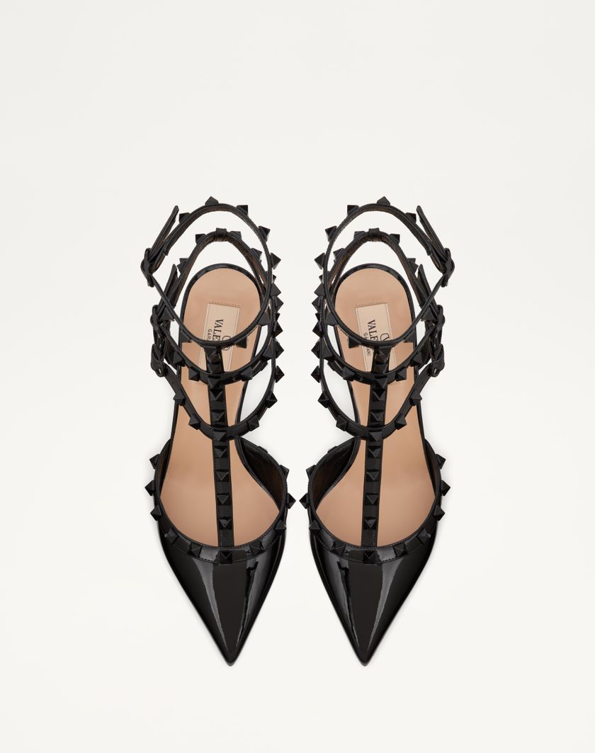 Valentino Handbags Décolleté Rockstud In Vernice Con Cinturini E Borchie In Tono 65mm per Donna in Nero | Valentino IT Fino al 55% di sconto