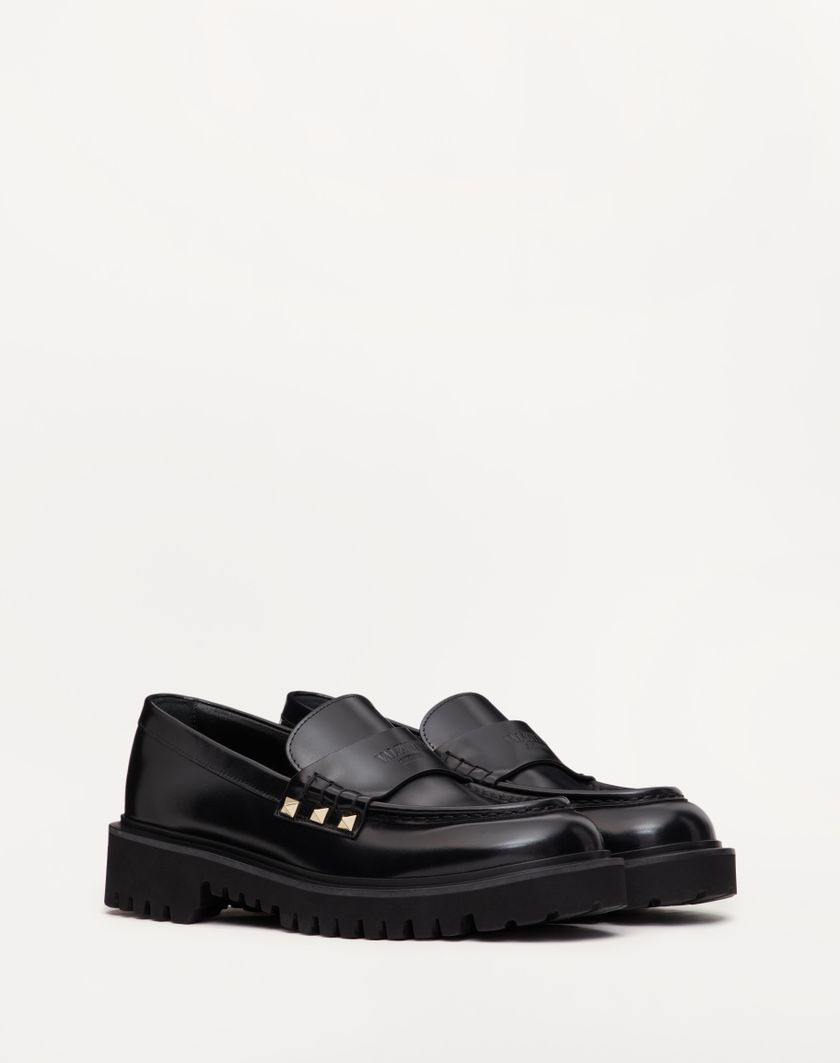 Valentino Handbags Mocassino Rockstud In Vitello per Donna in Nero | Valentino IT Solo un giorno rimasto