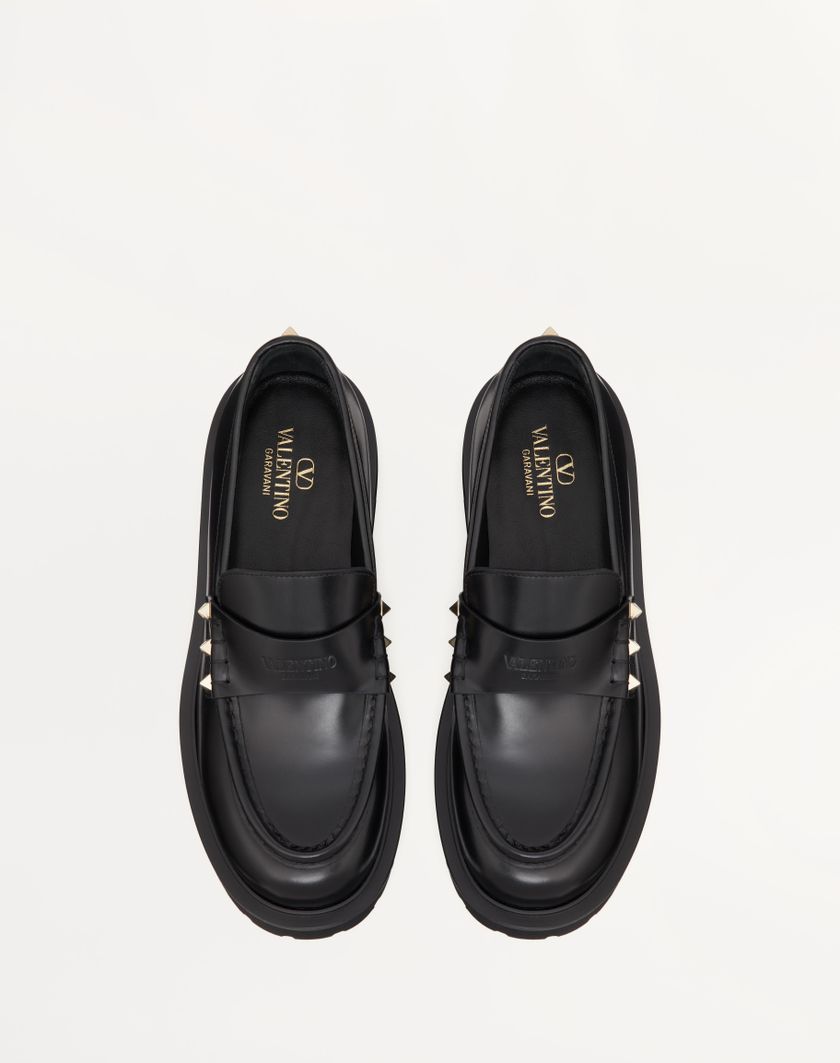 Valentino Handbags Mocassino Rockstud In Vitello per Donna in Nero | Valentino IT Solo un giorno rimasto