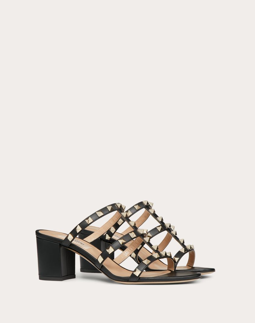 Valentino Handbags Sandalo Slider Rockstud In Vitello 60mm per Donna in Light Ivory | Valentino IT Esporta salva