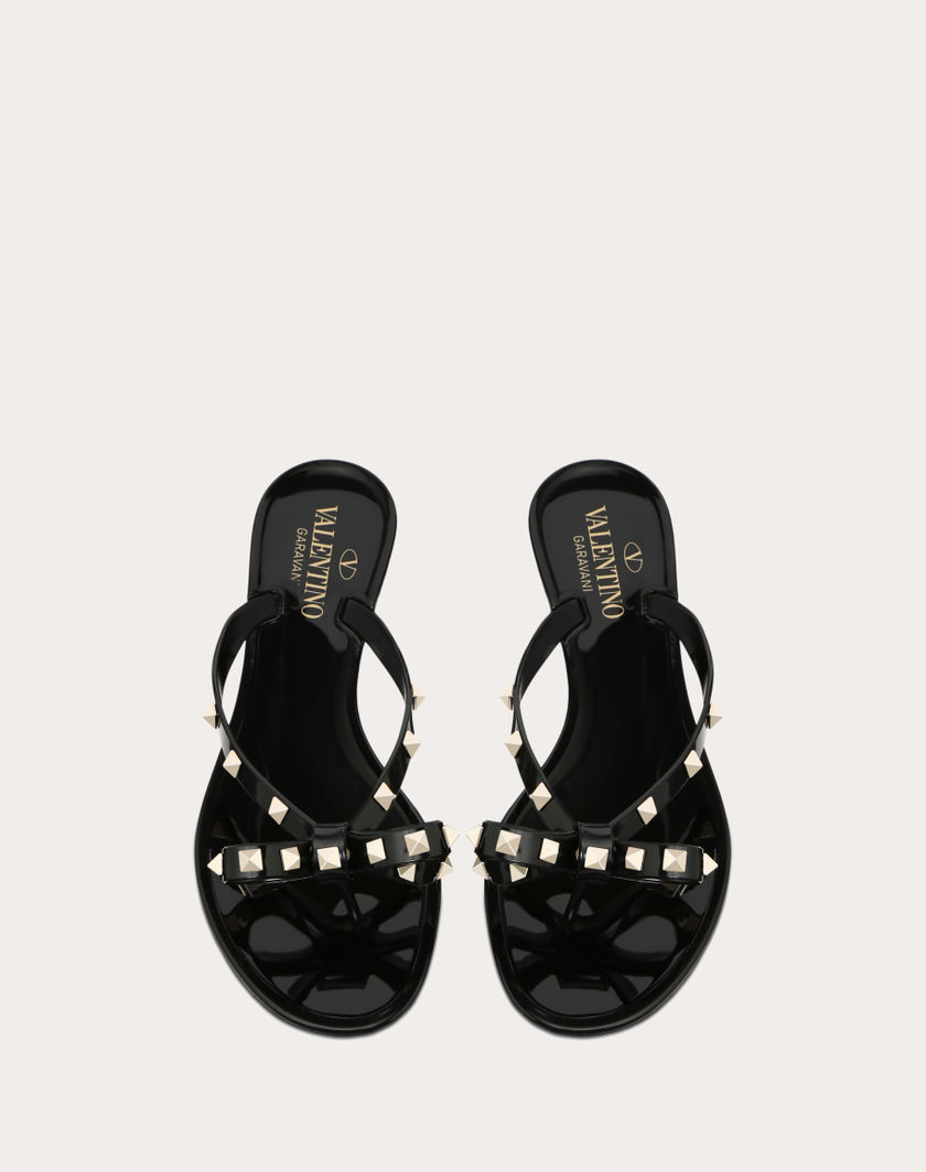 Valentino Handbags Infradito Rockstud In Gomma per Donna in Poudre | Valentino IT Prezzo Ridotto