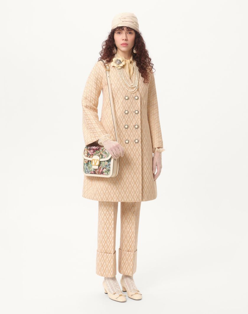 Valentino Handbags Pantaloni In Lurex Jacquard Toute La V per Donna in Betulla/oro | Valentino IT Novità