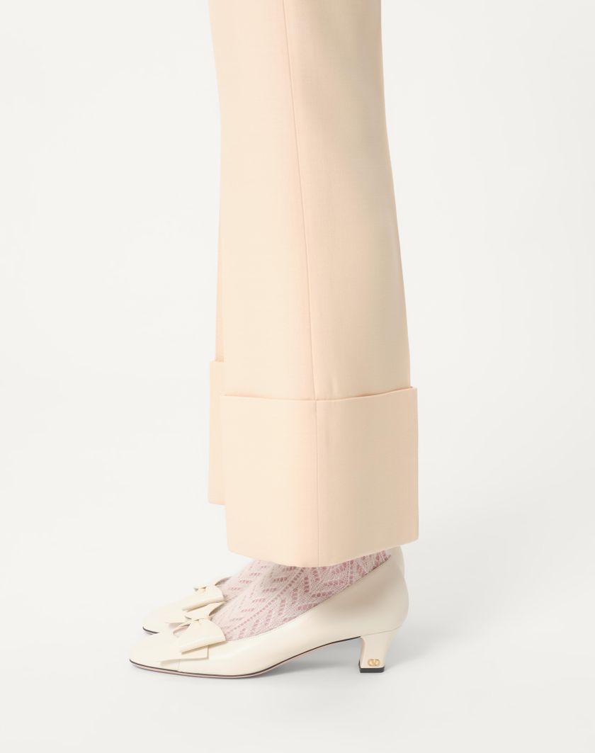 Valentino Handbags Pantalone In Crepe Couture per Donna in Avorio | Valentino IT Sconto
