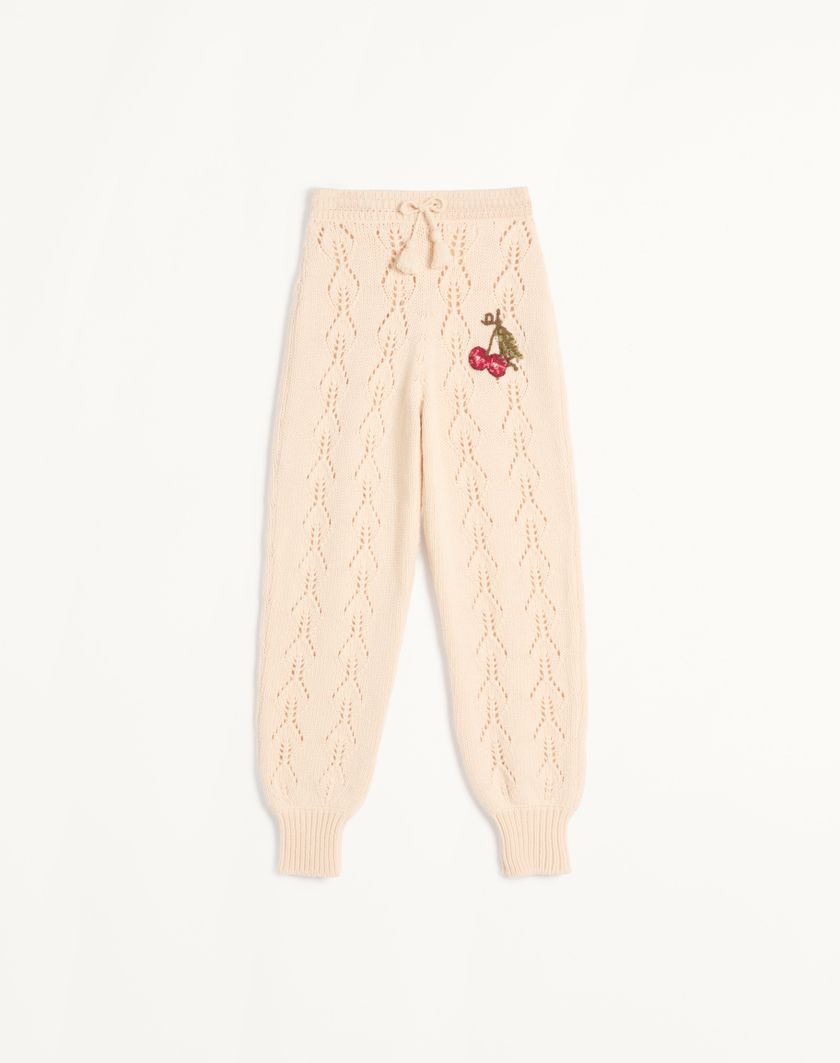 Valentino Handbags Pantaloni Di Maglia In Lana per Donna in Avorio | Valentino IT Offerta