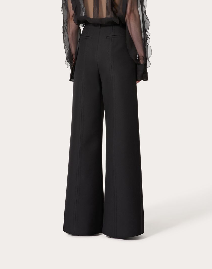 Valentino Handbags Pantalone In Double Compact Drill per Donna in Nero | Valentino IT Economico