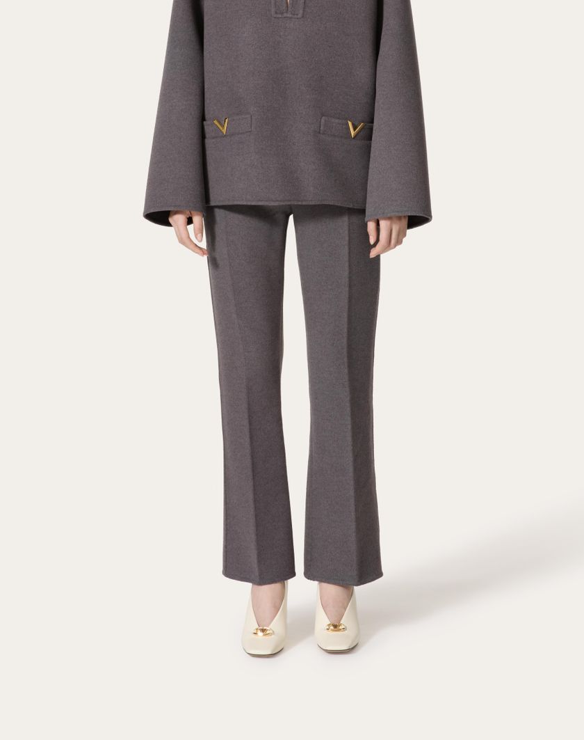 Valentino Handbags Pantaloni In Compact Drap per Donna in Grigio Scuro | Valentino IT Outlet