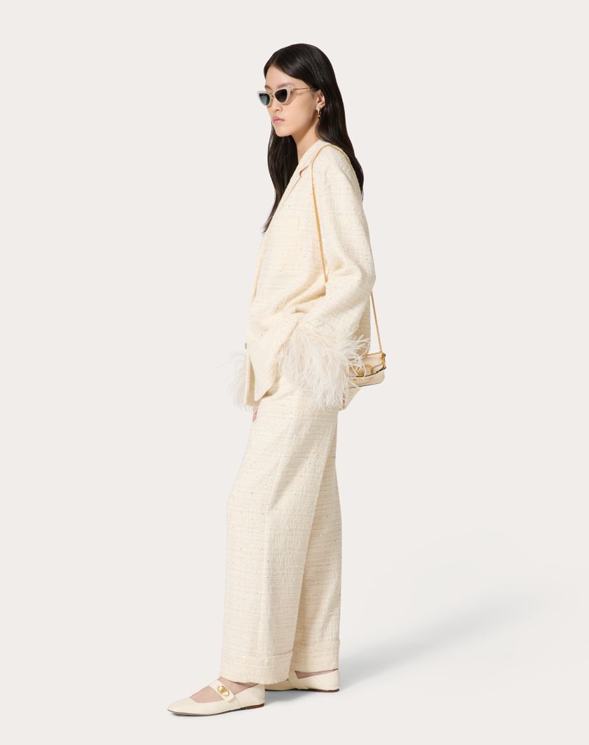 Valentino Handbags Pantaloni In Delicate Tweed per Donna in Naturale | Valentino IT Saldi