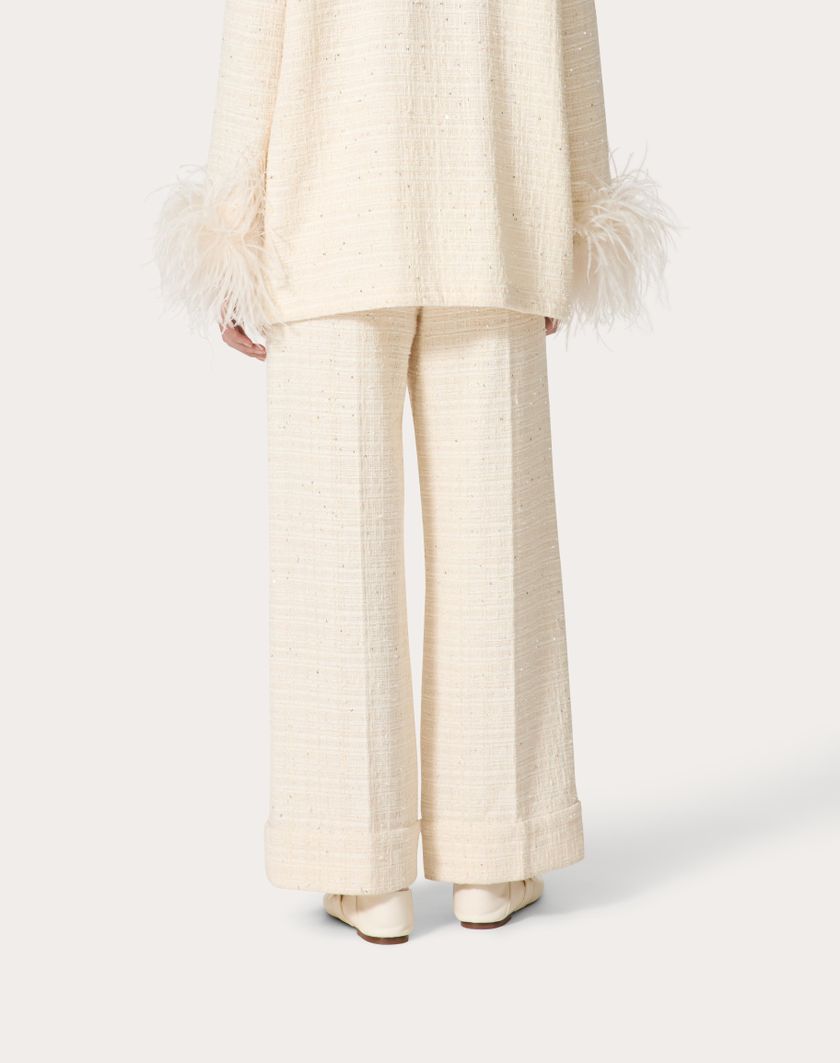 Valentino Handbags Pantaloni In Delicate Tweed per Donna in Naturale | Valentino IT Saldi