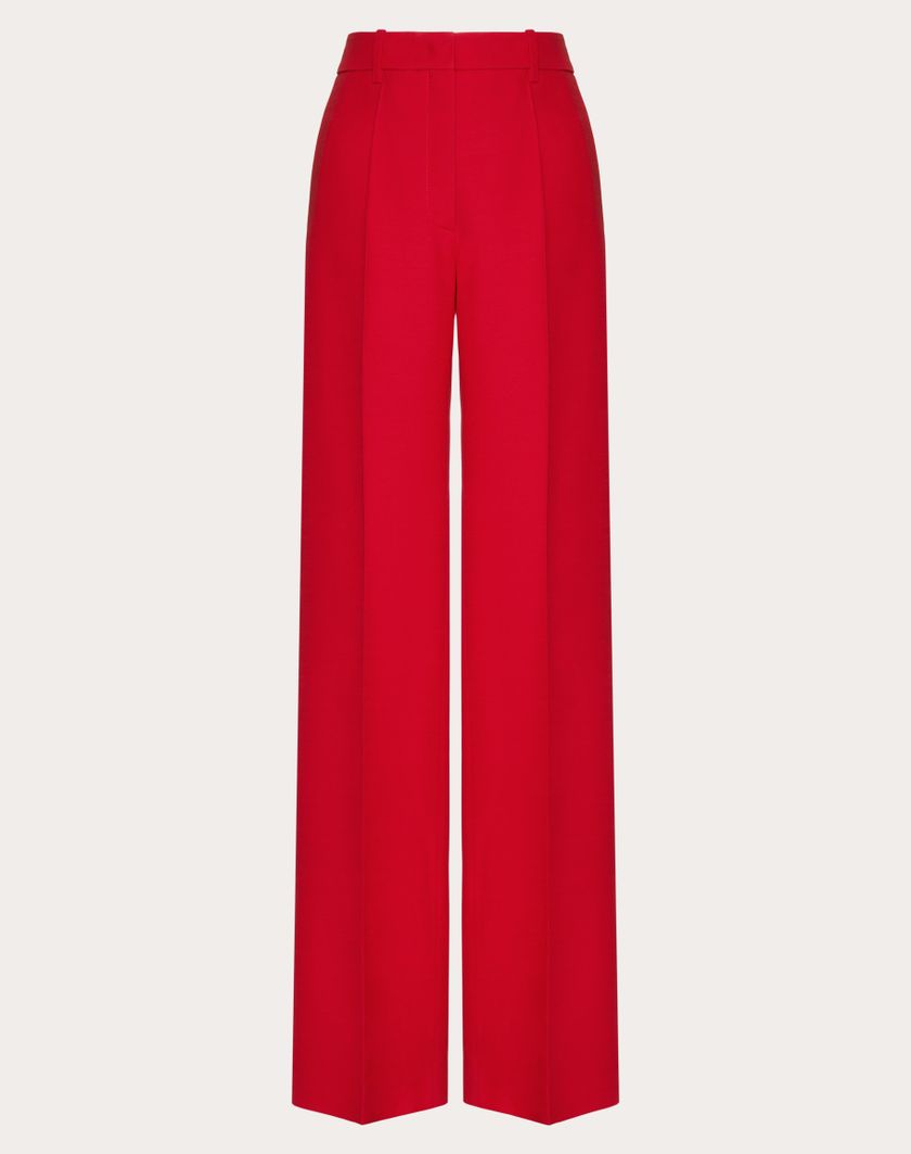Valentino Handbags Pantaloni In Crepe Couture per Donna in Avorio | Valentino IT Offerte