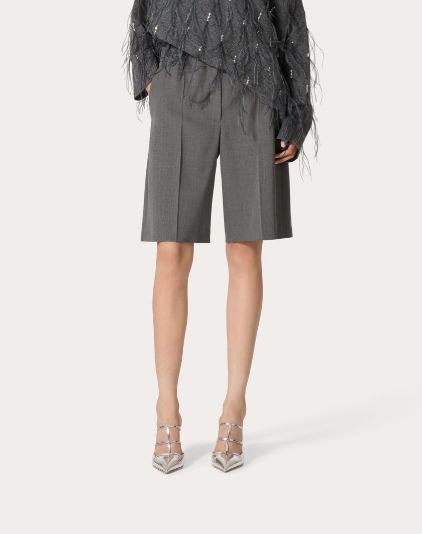 Valentino Handbags Bermuda In Active Gabardine per Donna in Grigio | Valentino IT Vendite Flash