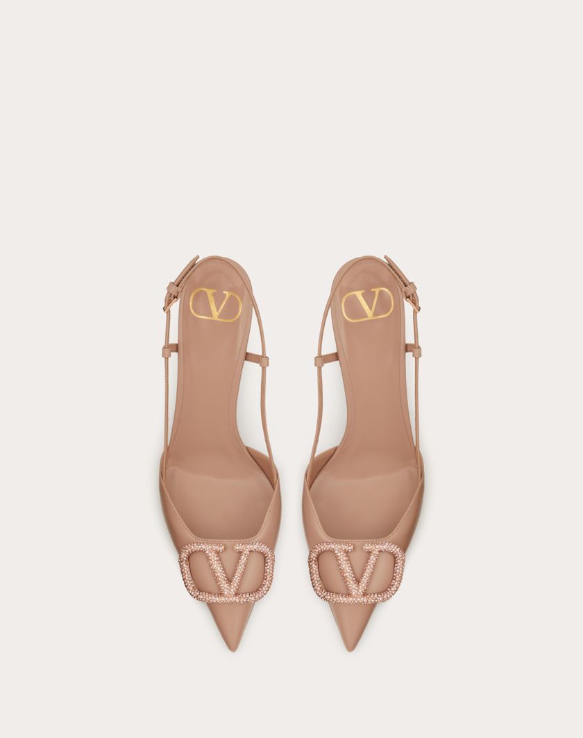 Valentino Handbags Décolleté Slingback Vlogo Signature In Vitello 80mm per Donna in Rose Cannelle | Valentino IT Prezzo di fabbrica