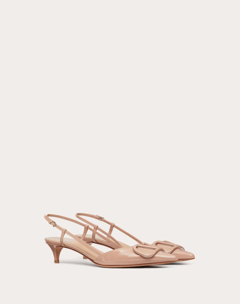 Valentino Handbags Décolleté Slingback Vlogo Signature In Vernice 40mm per Donna in Rose Cannelle | Valentino IT Fornitura limitata