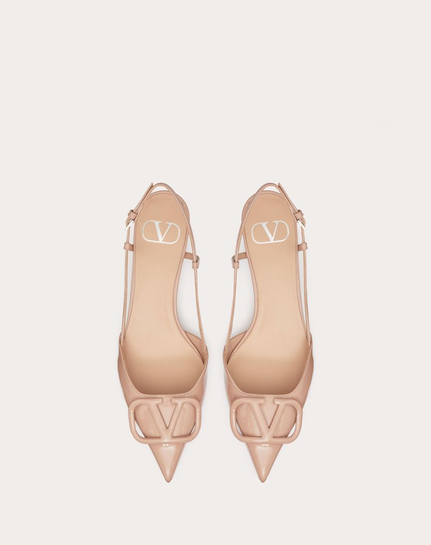 Valentino Handbags Décolleté Slingback Vlogo Signature In Vernice 40mm per Donna in Rose Cannelle | Valentino IT Fornitura limitata