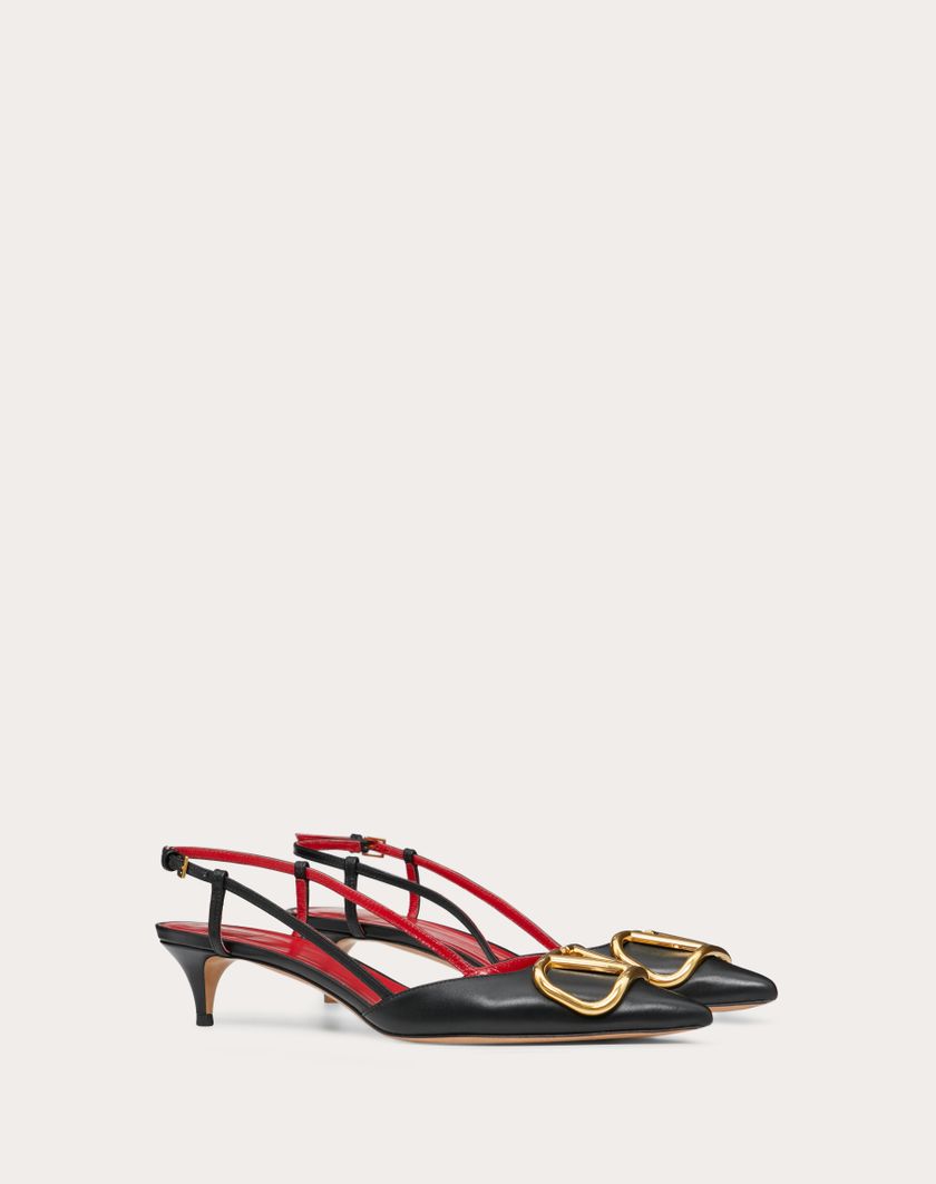 Valentino Handbags Décolleté Slingback Vlogo Signature In Vitello 40mm per Donna in Nero | Valentino IT Shopping online
