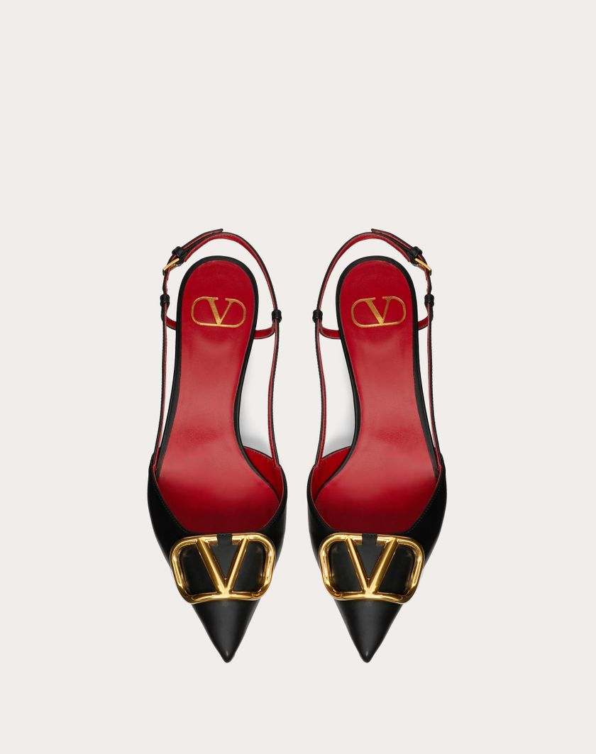 Valentino Handbags Décolleté Slingback Vlogo Signature In Vitello 40mm per Donna in Poudre | Valentino IT Offerta esclusiva