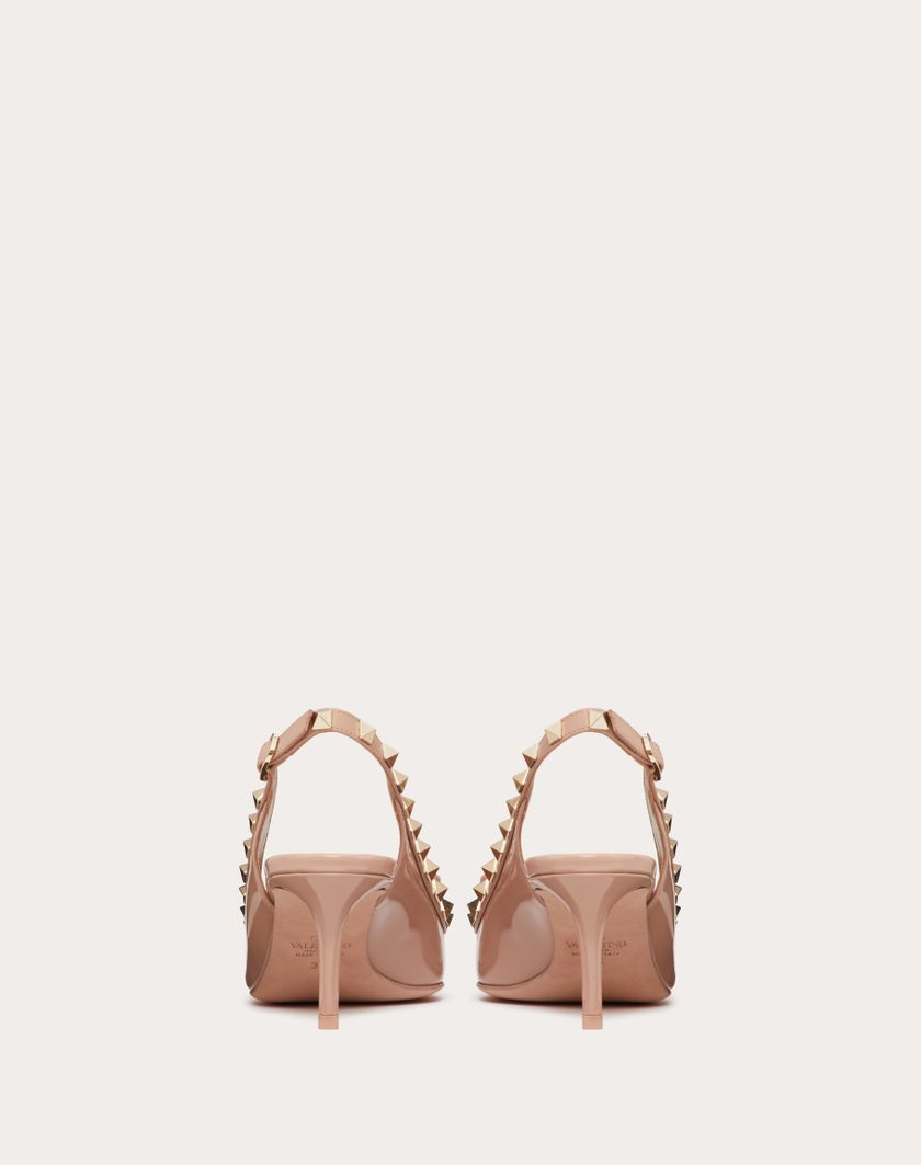 Valentino Handbags Décolleté Slingback Rockstud Bow In Vernice 60mm per Donna in Rose Cannelle | Valentino IT Offerta per la Festa della Mamma