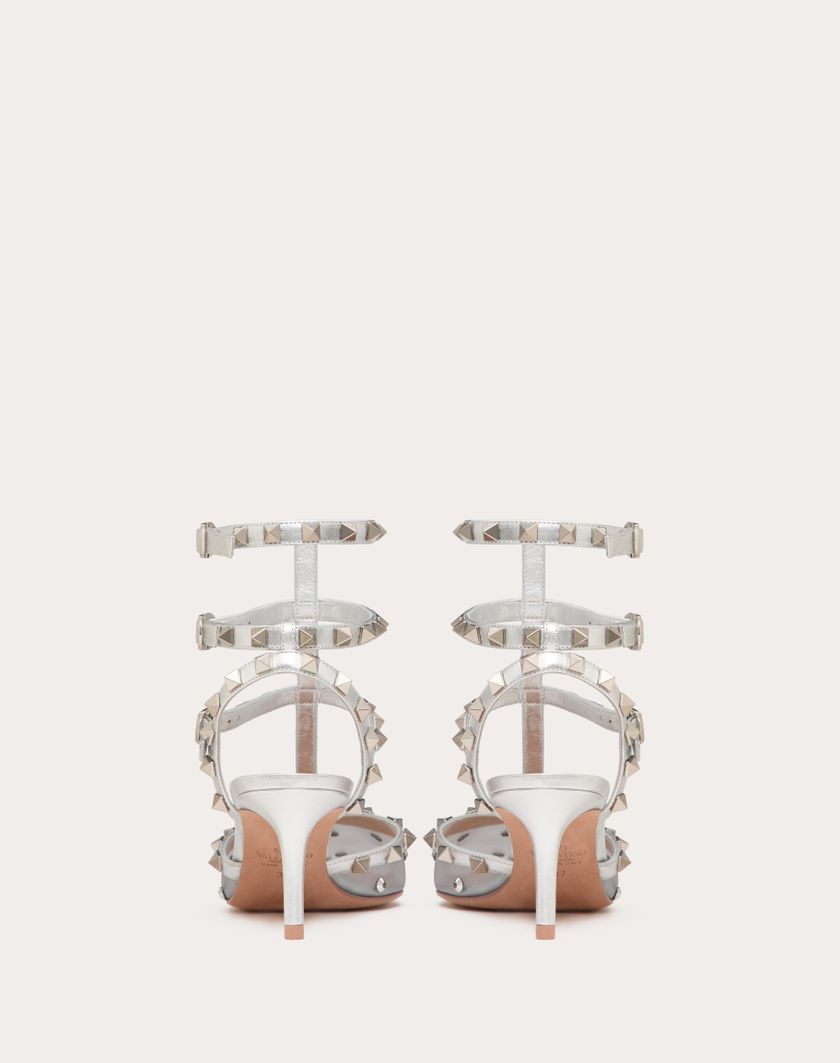 Valentino Handbags Décolleté Rockstud In Rete Con Cristalli E Cinturini 65mm per Donna in Pastel Grey/silver | Valentino IT Offerta Giorno del Papà