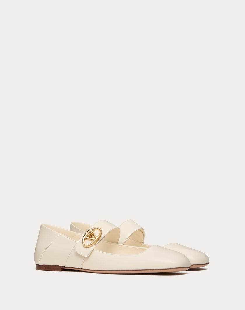 Valentino Handbags Ballerina Mary-jane Vlogo Locker In Vitello per Donna in Avorio | Valentino IT Online Outlet