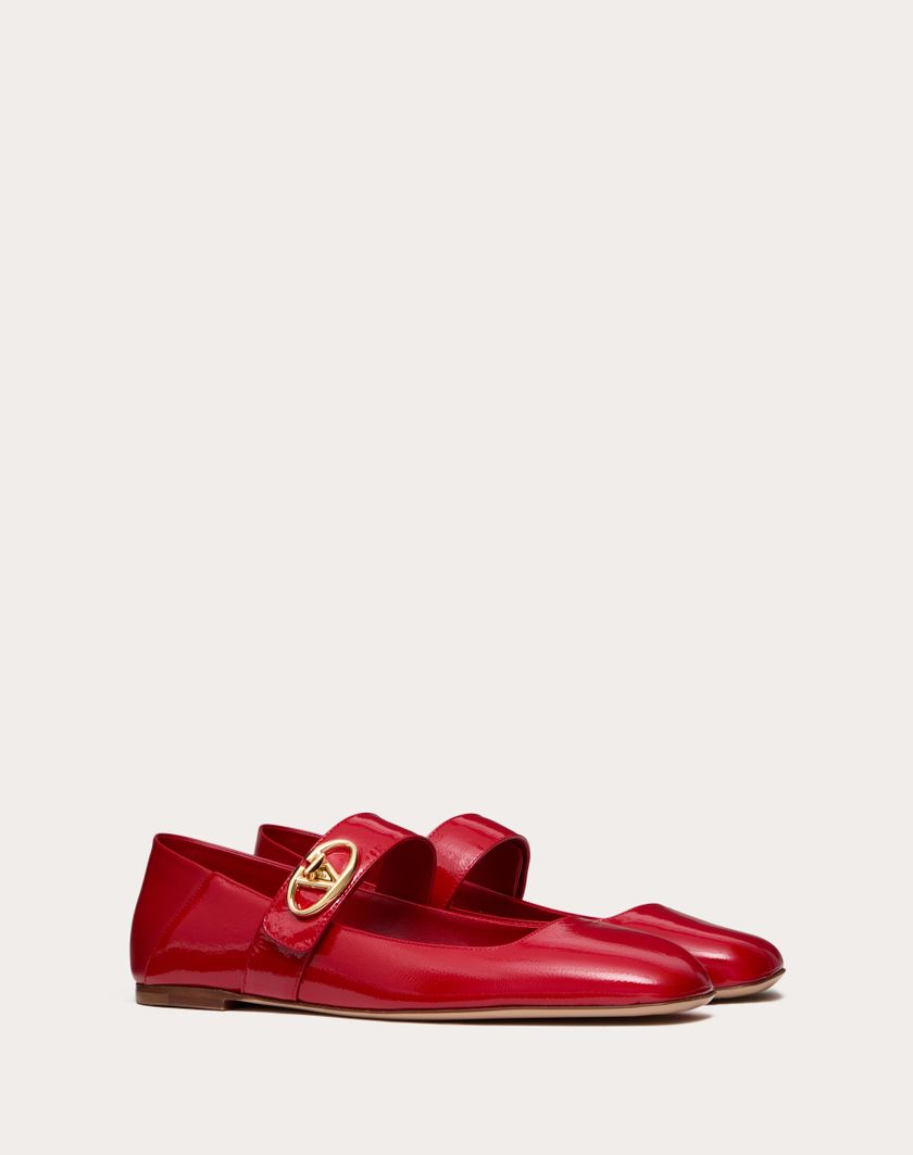 Valentino Handbags Ballerina Mary-jane Vlogo Locker In Naplack per Donna in Rosso V. | Valentino IT Offerte esclusive