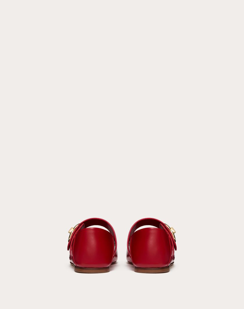 Valentino Handbags Ballerina Mary-jane Vlogo Locker In Naplack per Donna in Rosso V. | Valentino IT Offerte esclusive