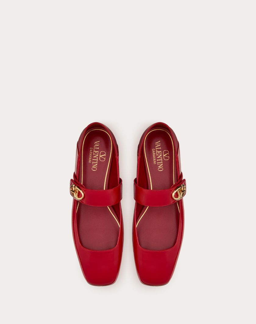 Valentino Handbags Ballerina Mary-jane Vlogo Locker In Naplack per Donna in Rosso V. | Valentino IT Offerte esclusive