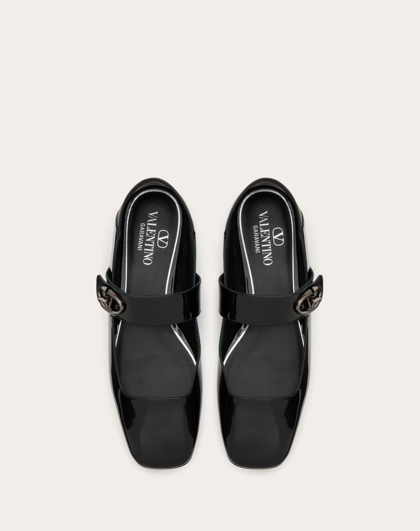 Valentino Handbags Ballerina Mary-jane Vlogo Locker In Vernice per Donna in Nero | Valentino IT Lightning offer