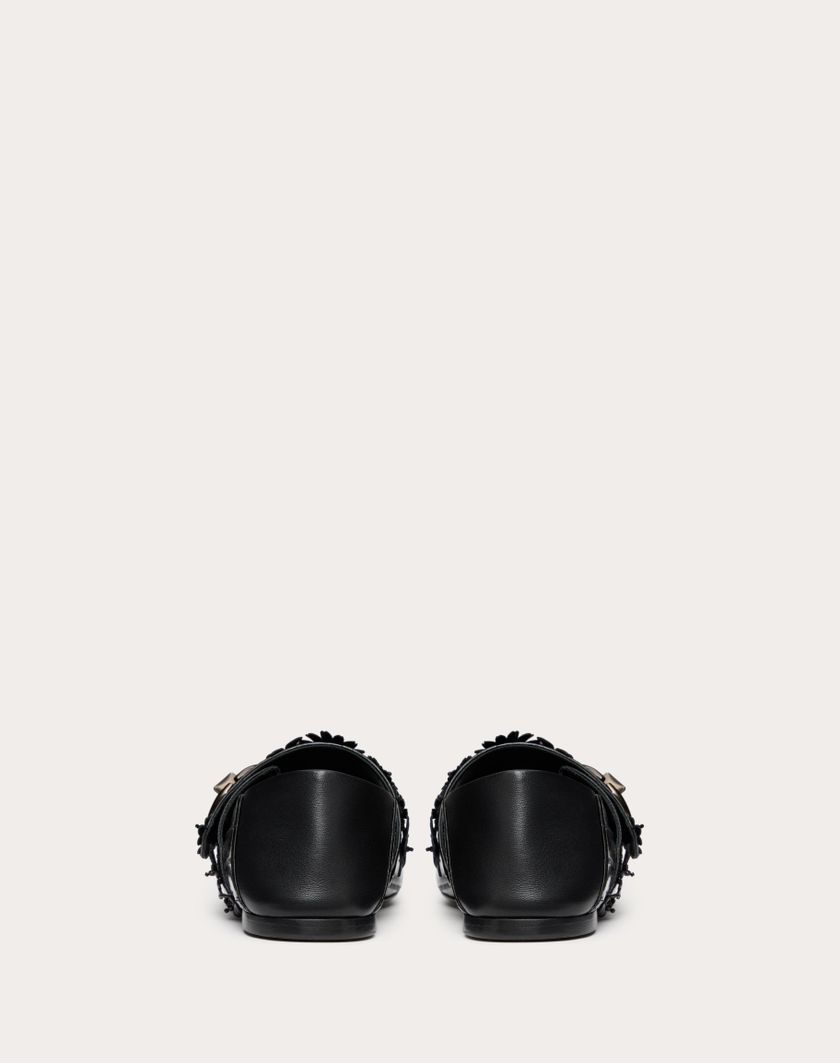 Valentino Handbags Ballerina Mary-jane Vlogo Locker In Anguilla Con Applicazione Di Fiori per Donna in Nero | Valentino IT Grandi sconti