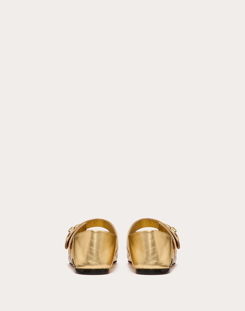 Valentino Handbags Ballerina Mary-jane Vlogo Locker In Vitello Specchio per Donna in Oro | Valentino IT Nuovi prodotti