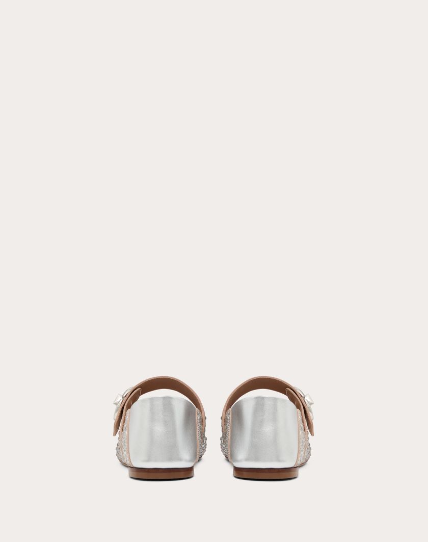 Valentino Handbags Ballerina Mary-jane Vlogo Locker Con Cristalli per Donna in Crystal/silver | Valentino IT Bestseller