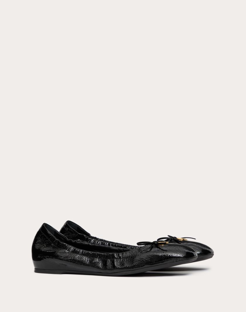 Valentino Handbags Ballerina Vlogo Signature In Vernice per Donna in Nero | Valentino IT Offerte stagionali