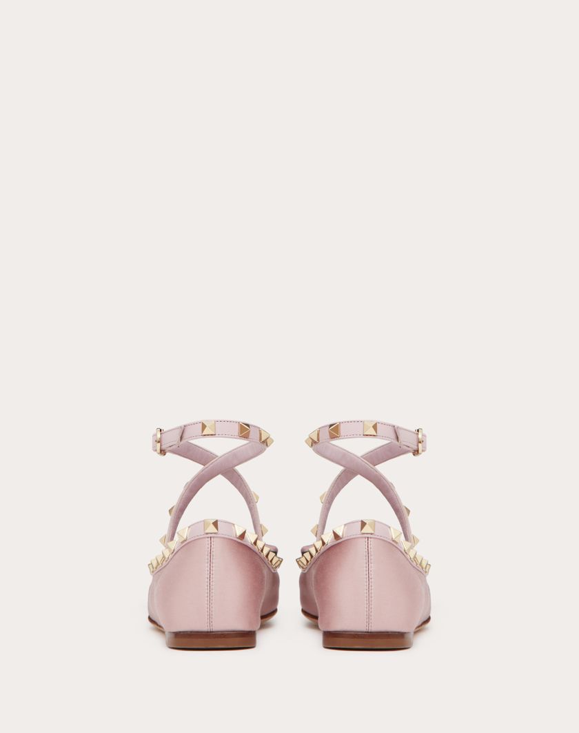 Valentino Handbags Ballerina Rockstud In Raso per Donna in Rose Cannelle | Valentino IT Sconti VIP