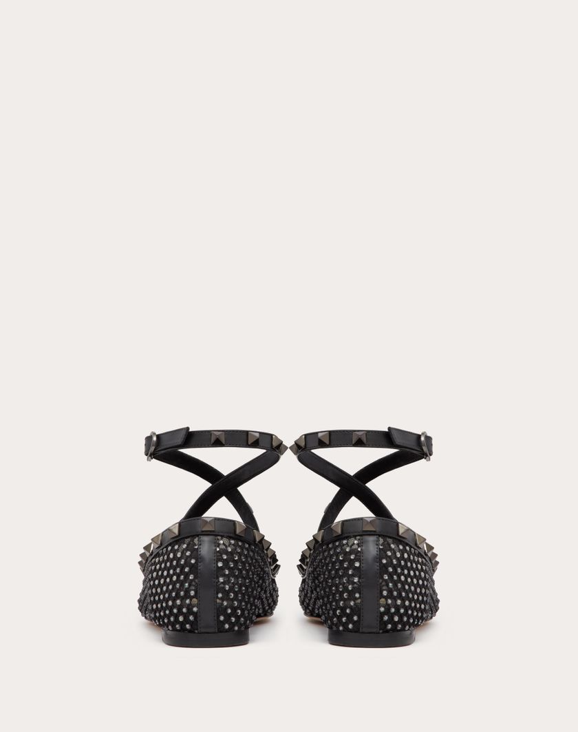 Valentino Handbags Ballerina Rockstud In Rete Con Cristalli E Borchie In Tono per Donna in Nero | Valentino IT Ritorno libero