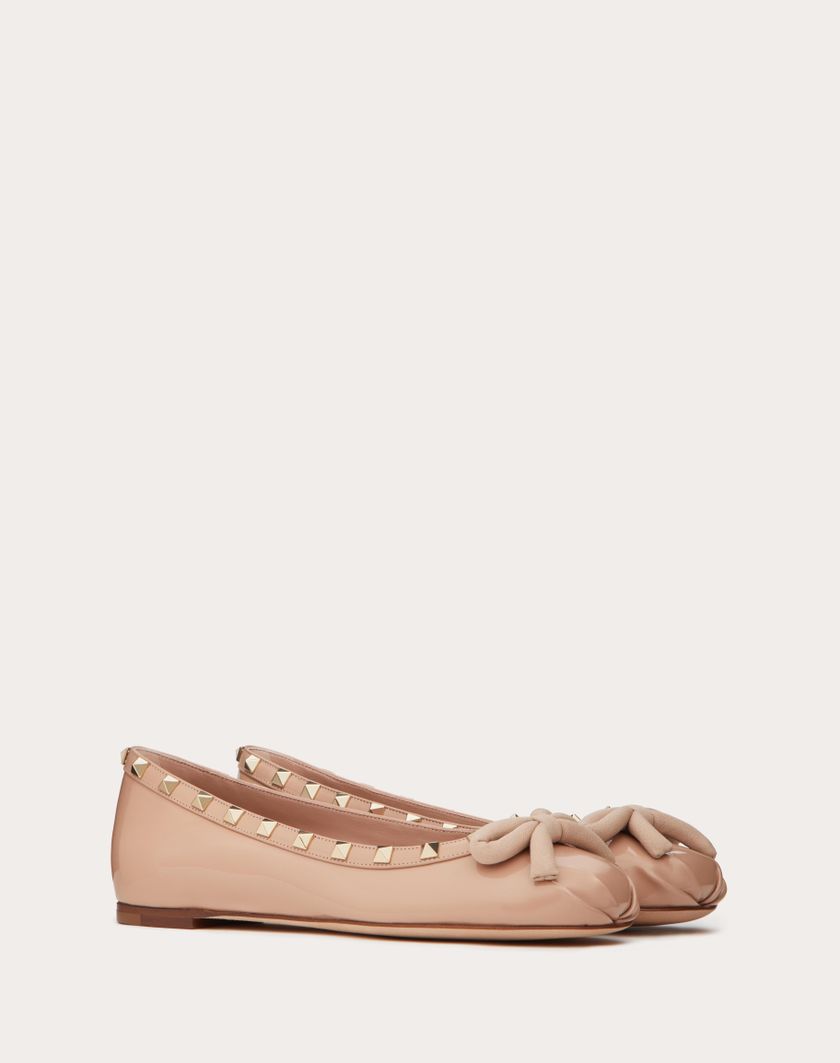 Valentino Handbags Ballerina Rockstud In Vernice per Donna in Rose Cannelle | Valentino IT Rilascio limitato