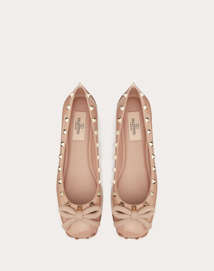 Valentino Handbags Ballerina Rockstud In Vernice per Donna in Rose Cannelle | Valentino IT Rilascio limitato