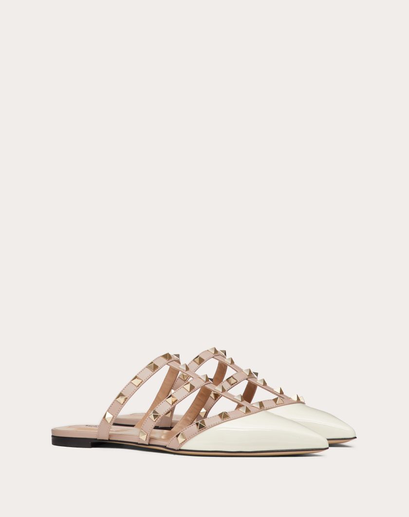 Valentino Handbags Mule Rockstud In Vernice per Donna in Poudre | Valentino IT Promozione temporanea
